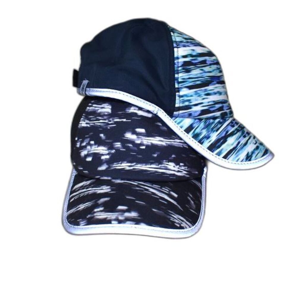 Reflective Athletic Baseball Hats Black Blue Sporty Ball caps Set of 2